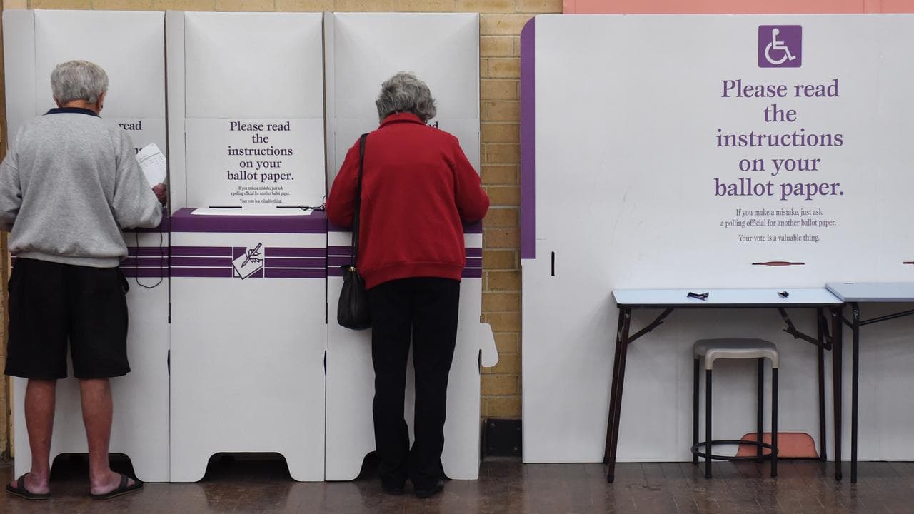 People voting in Lindsay for the Federal Election in Sydney
