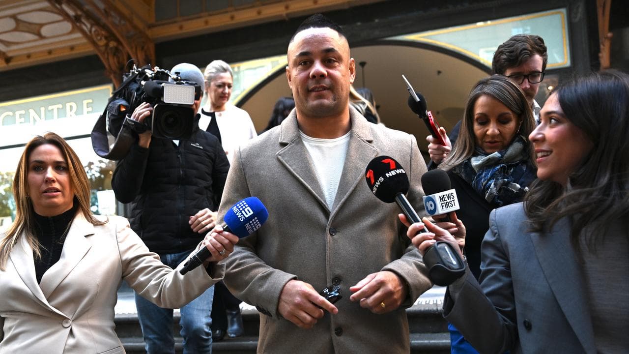 Jarryd Hayne outside court 