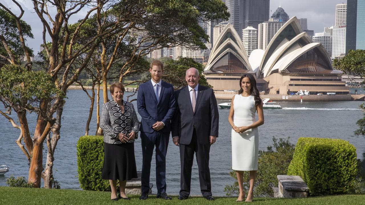 Prince Harry and Meghan and Lynn and Peter Cosgrove