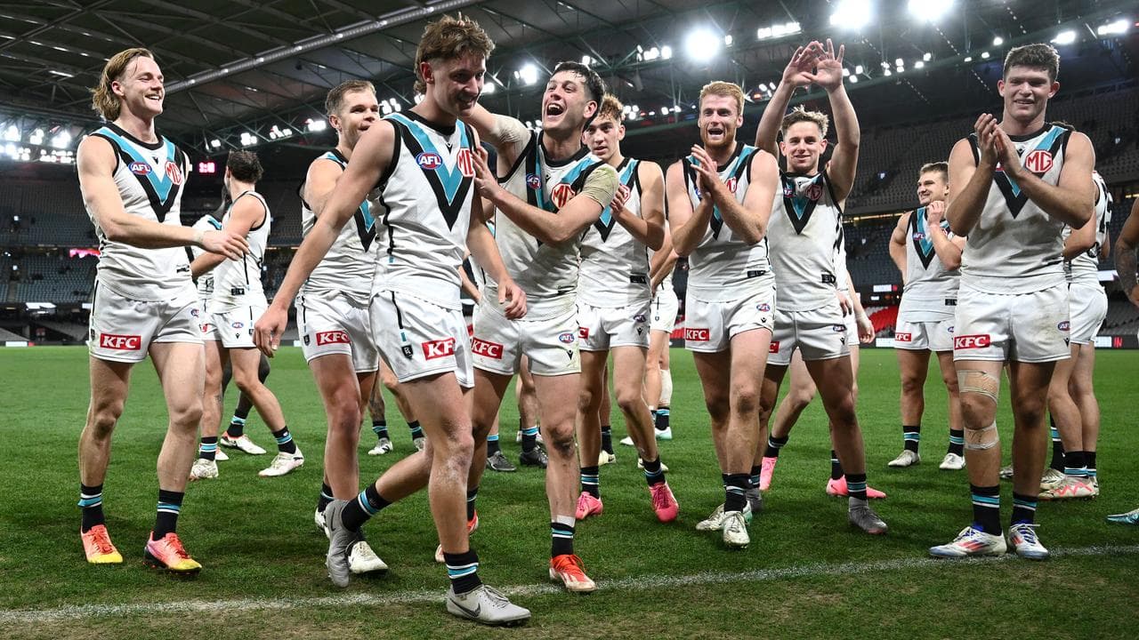 Happy Port Adelaide players.