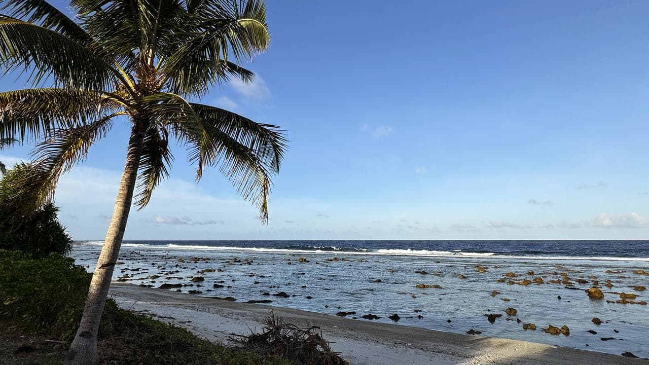 Rhe limestone-addled coastline in Nauru