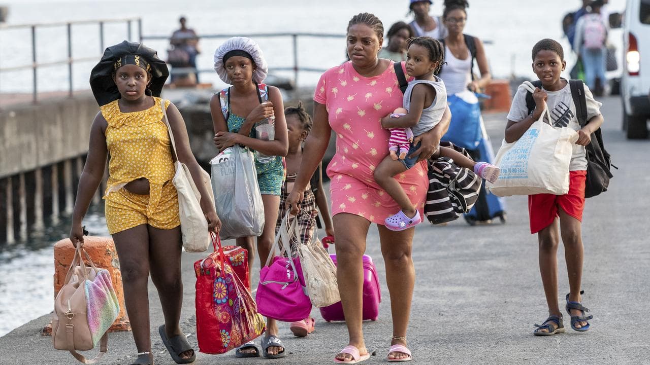 Evacuees from Union Island arrive in Kingstown