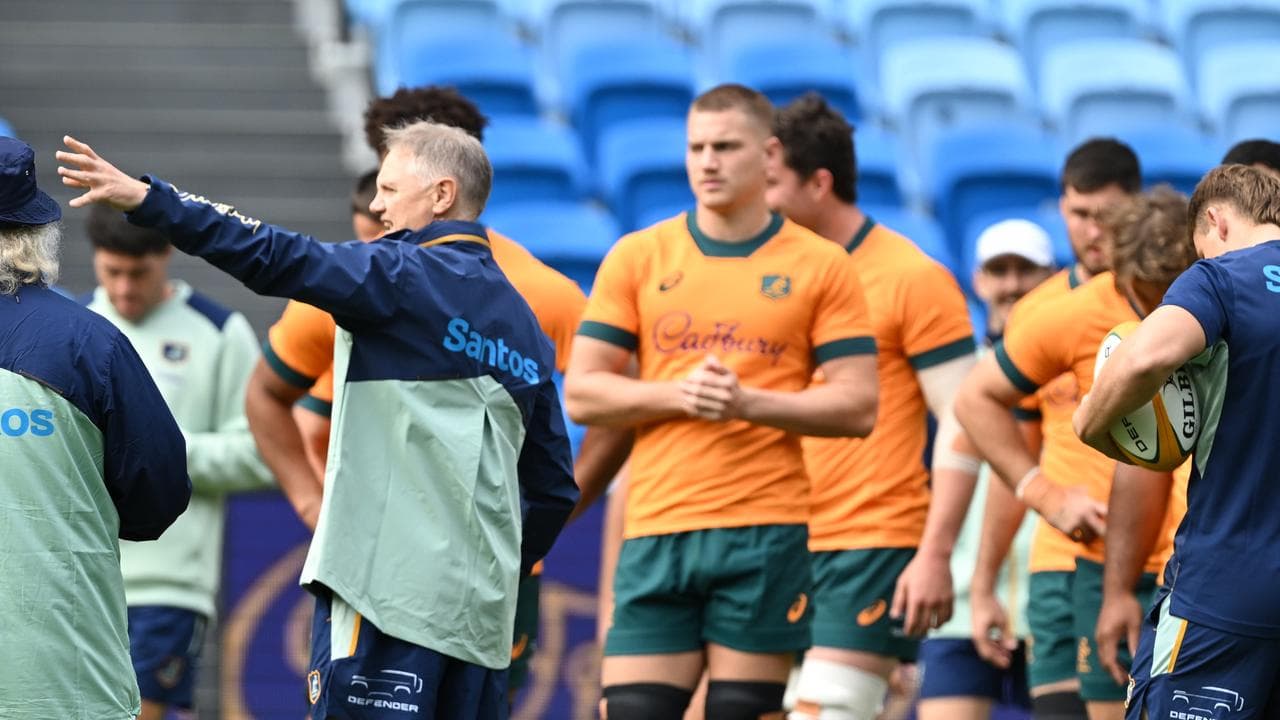 Joe Schmidt and Wallabies at Allianz Stadium.