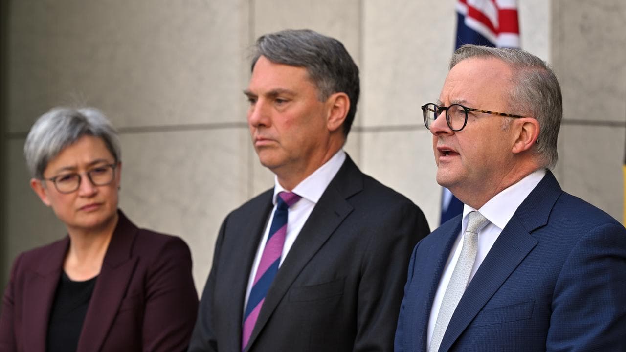 Penny Wong, Richard Marles and Anthony Albanese