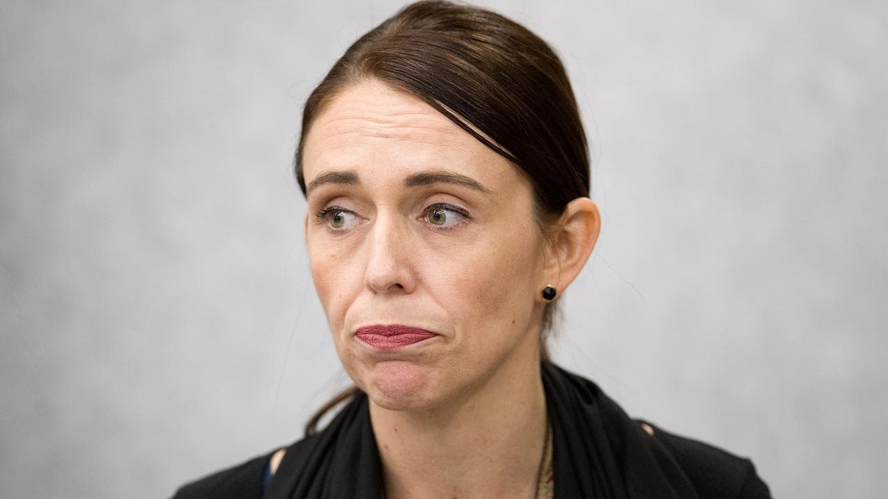 New Zealand Prime Minister Jacinda Ardern holding a press conference