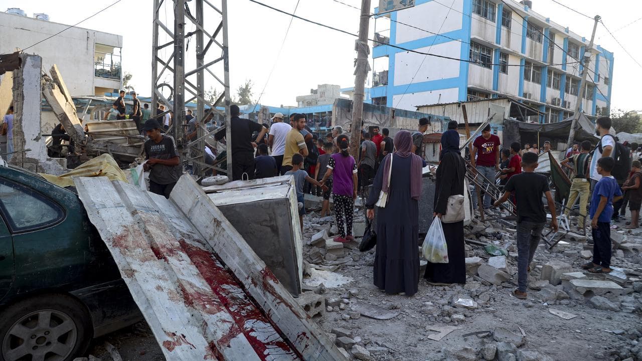 The Nusseirat refugee camp in the Gaza Strip