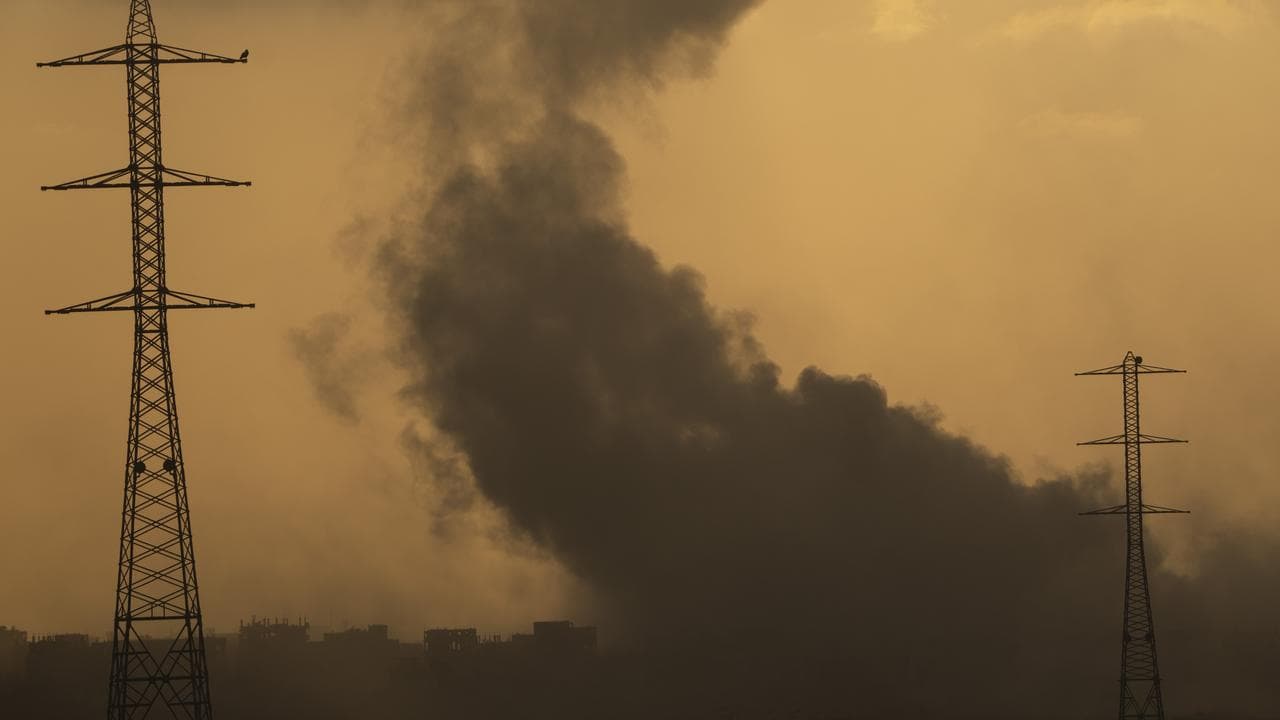 Smoke rises to the sky after an explosion in the Gaza Strip
