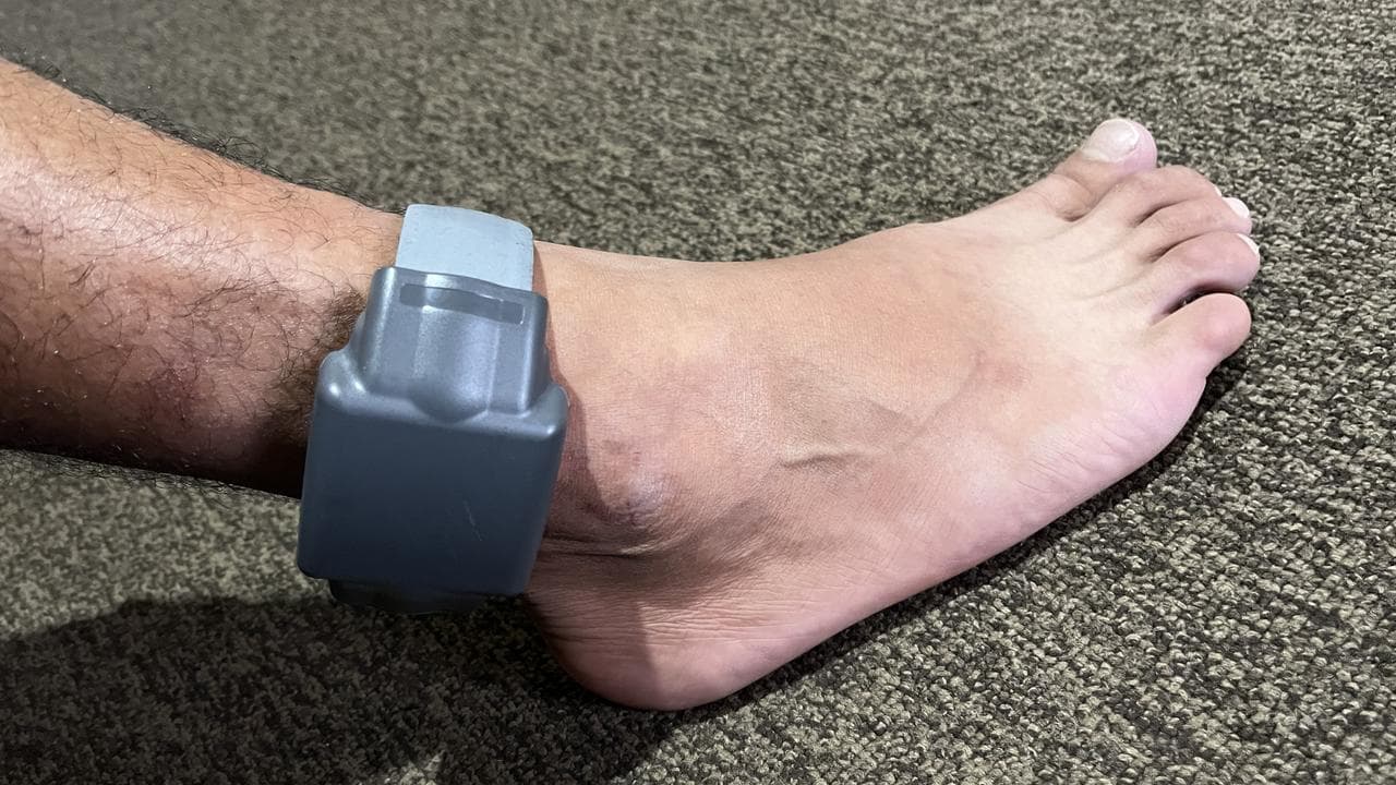 An electronic monitoring ankle bracelet