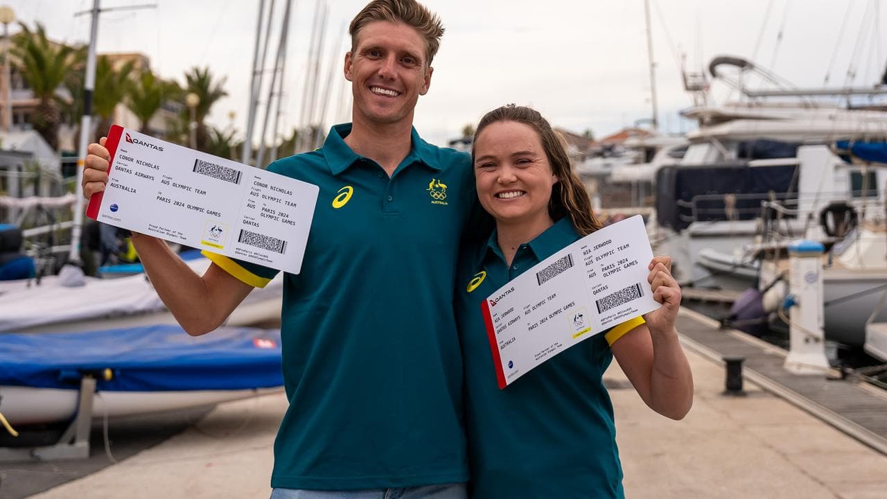 Olympic sailors Conor Nicholas and Nia Jerwood.