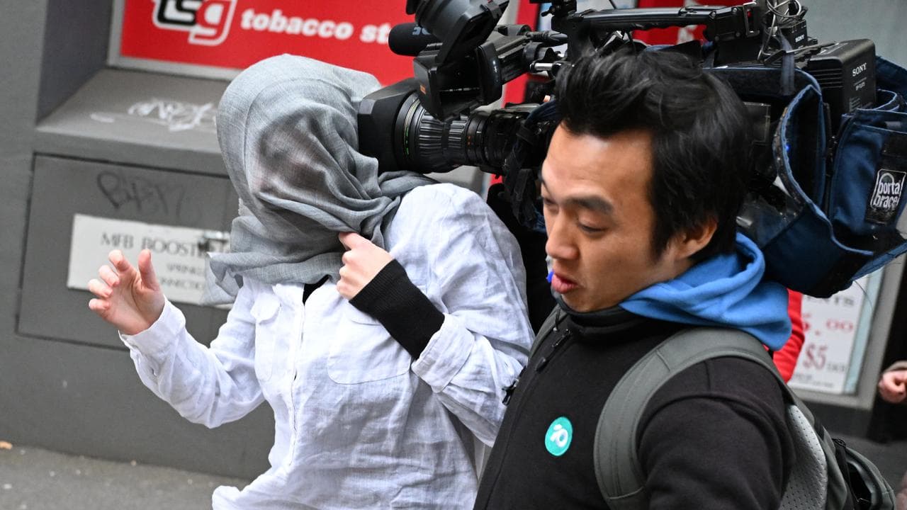 Tyler Garth (left) departs from the Melbourne Magistrates Court 