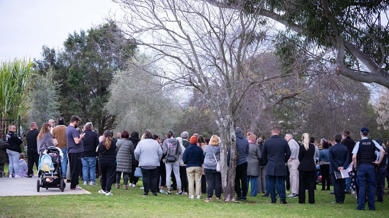 Members of the Lalor Park community at a vigil