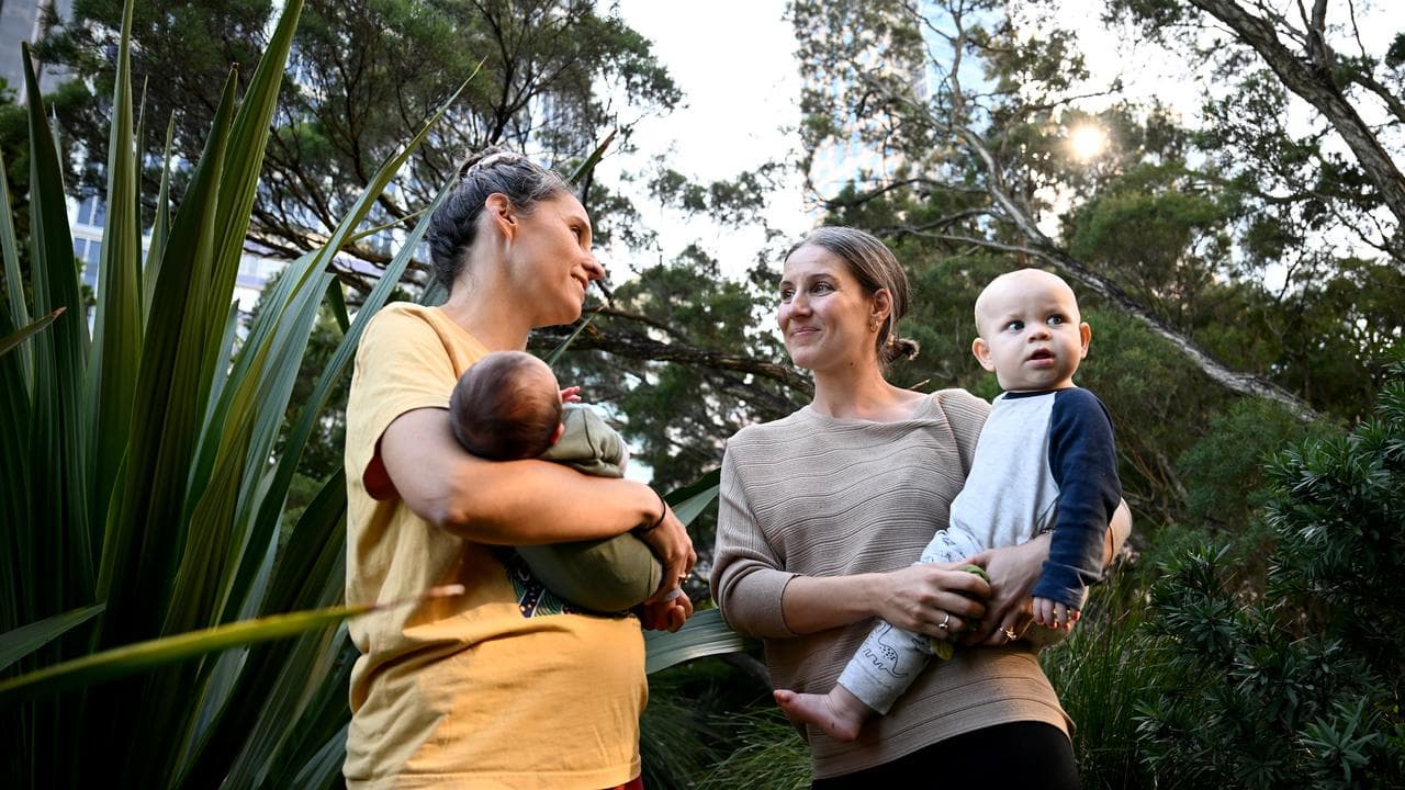 Birth trauma survivors before a press conference of an inquiry