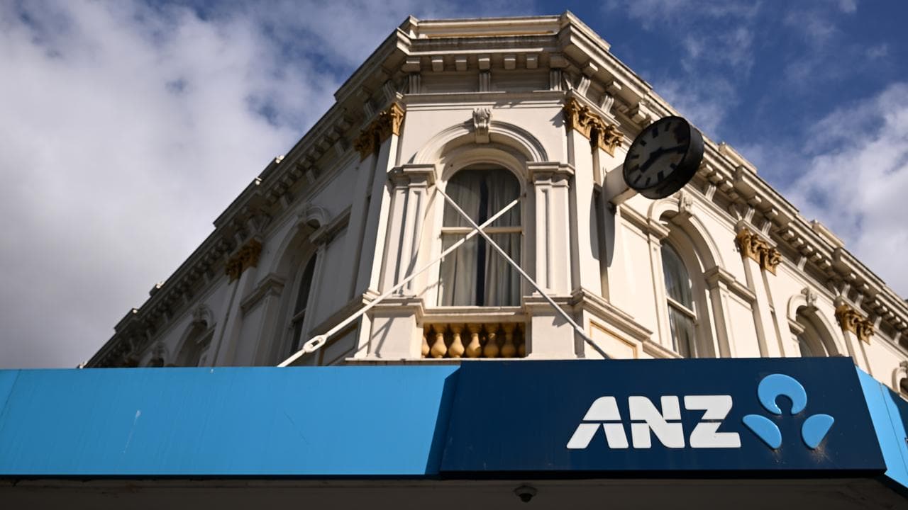 Signage at an ANZ Bank branch in Melbourne