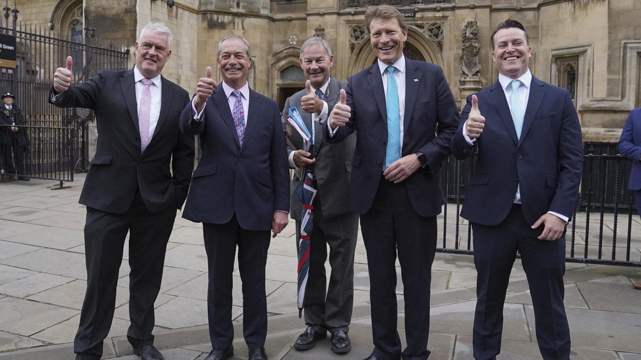 Reform UK MPs outside Westminster