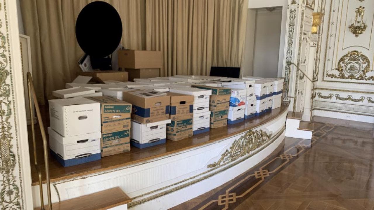 Boxes of records being stored at Trump's Mar-a-Lago estate (file pic)