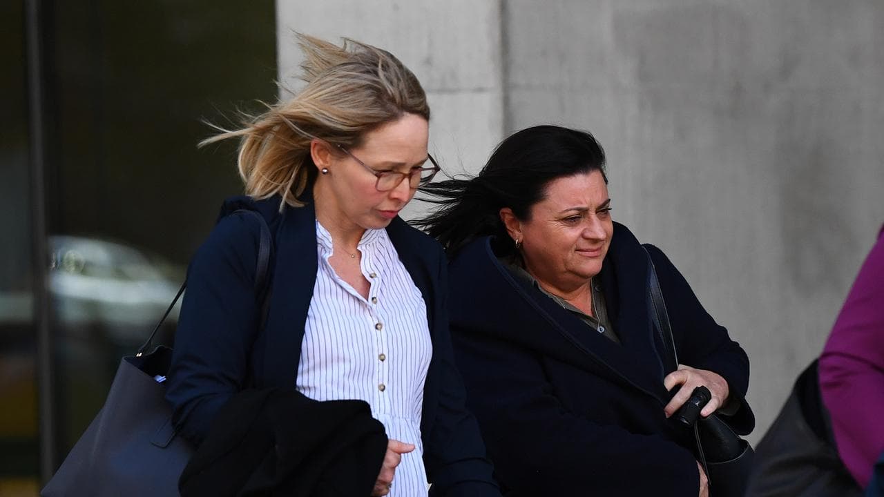 Dr Michelle Fuery (left) and Karen Bragg leave court