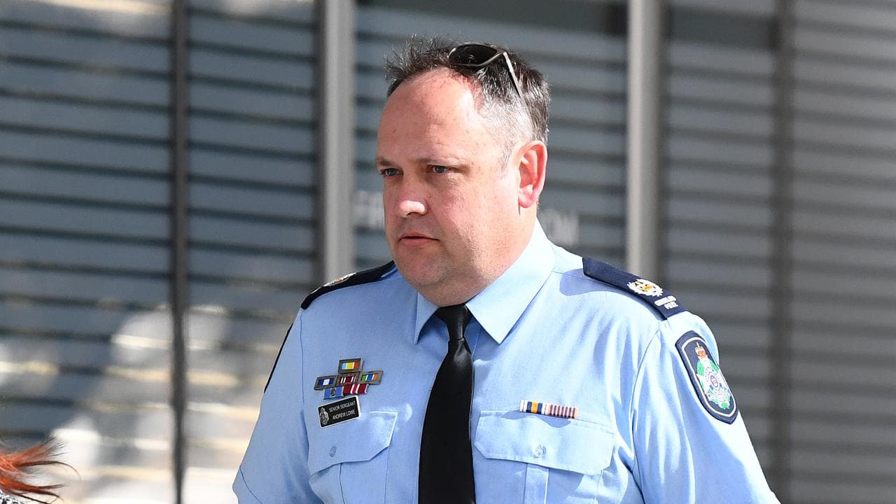 Senior Sergeant Andrew Lowe leaves the Supreme Court 