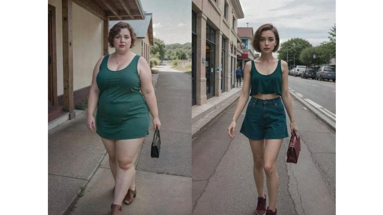 Fake before and after diet images from Facebook.