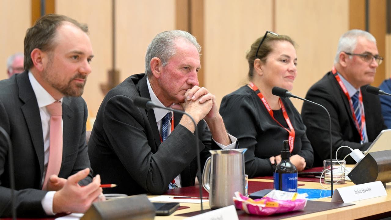 Telstra and Optus executives at the Senate inquiry