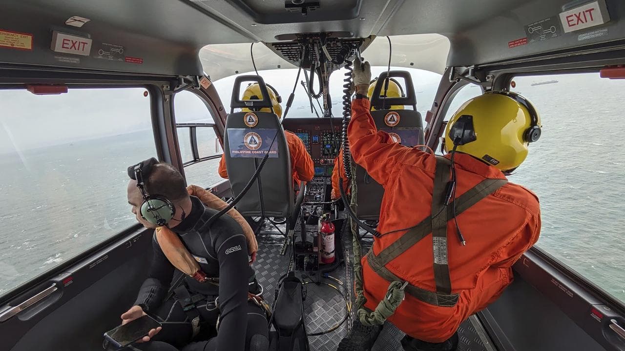 An aerial survey as part of the oil spill response in Manila Bay