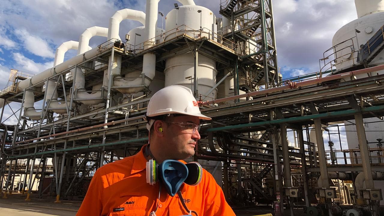 BHP worker Jimmy Clothier at the BHP nickel smelter in Feysville