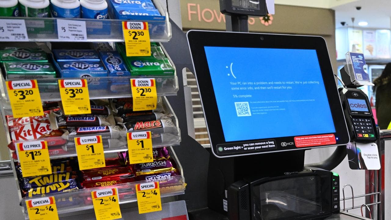 A checkout terminal hit by IT issues (file)