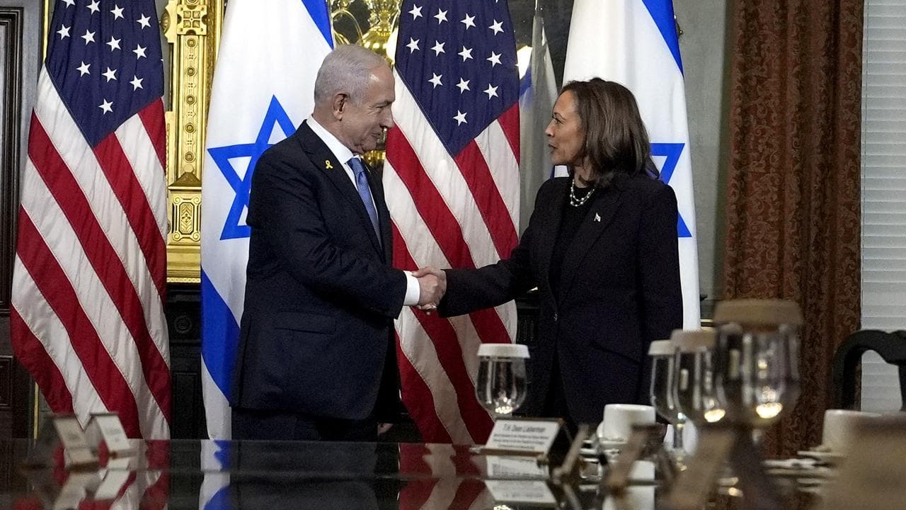 Prime Minister Benjamin Netanyahu and Vice-President Kamala Harris