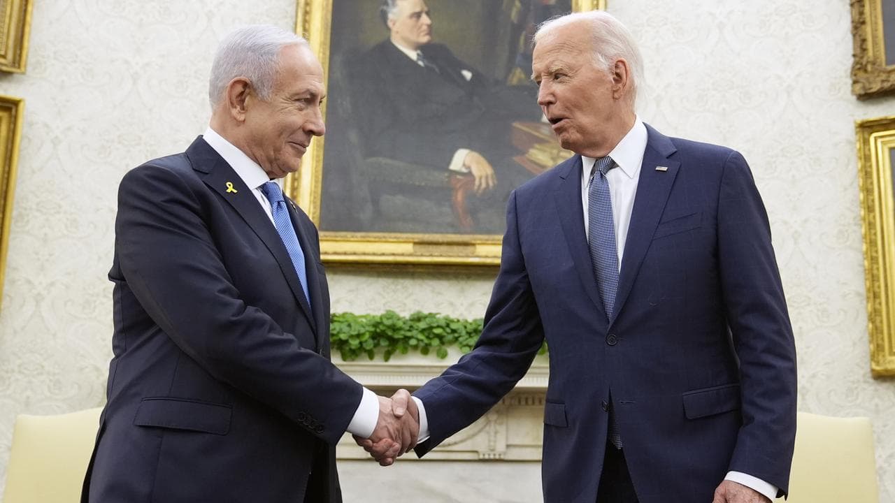 Israeli Prime Minister Benjamin Netanyahu and US President Joe Biden