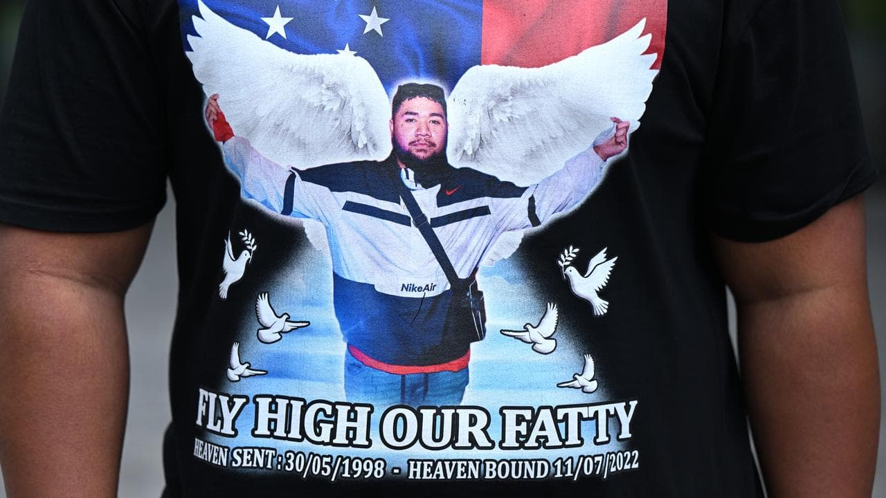 Lauie Tagaloa's image on a shirt (file image)