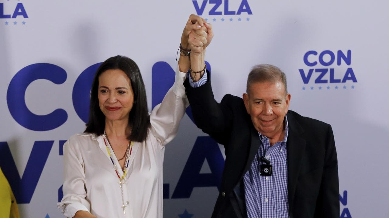 Maria Corina Machado and Edmundo Gonzalez in Caracas, Venezuela
