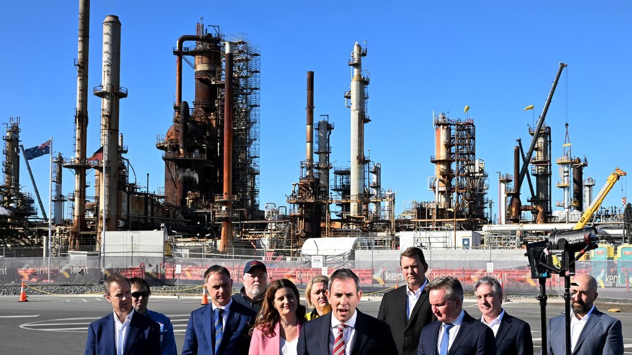 Press conference at the Ampol Refinery in Brisbane