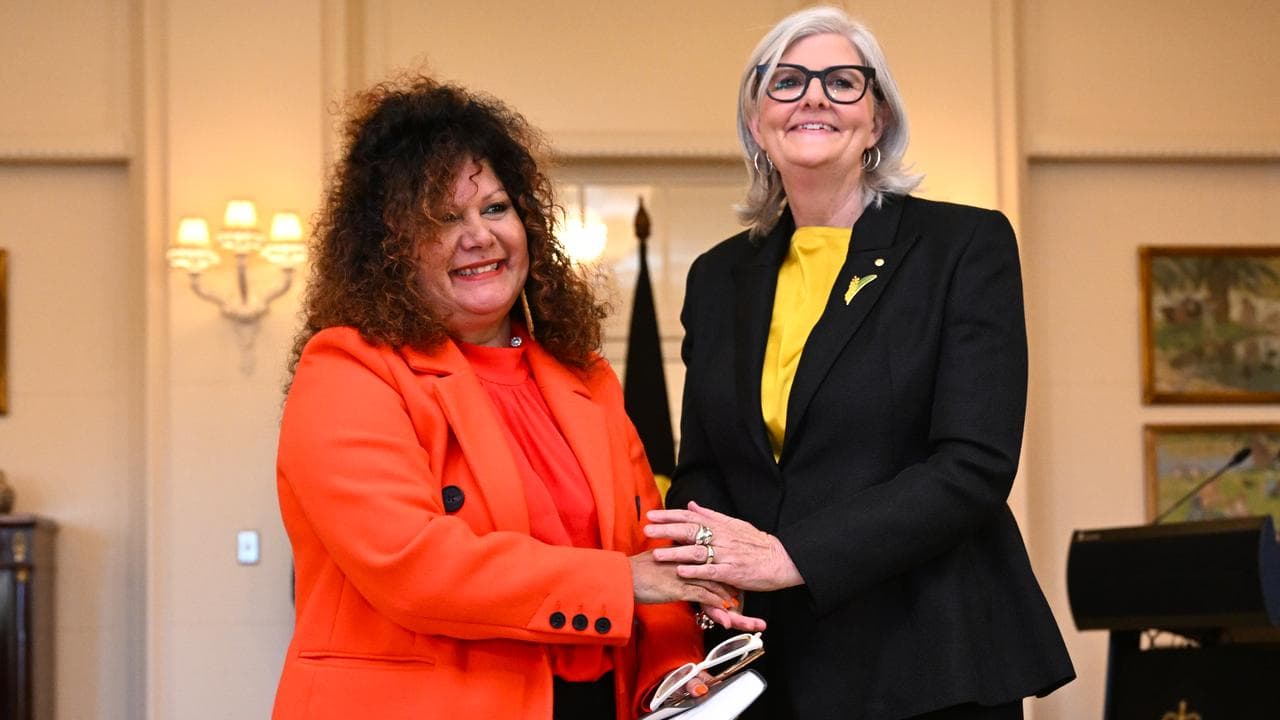 Malarndirri McCarthy poses with Governor-General Sam Mostyn