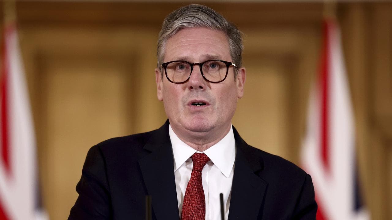 UK Prime Minister Keir Starmer speaks during a news conference