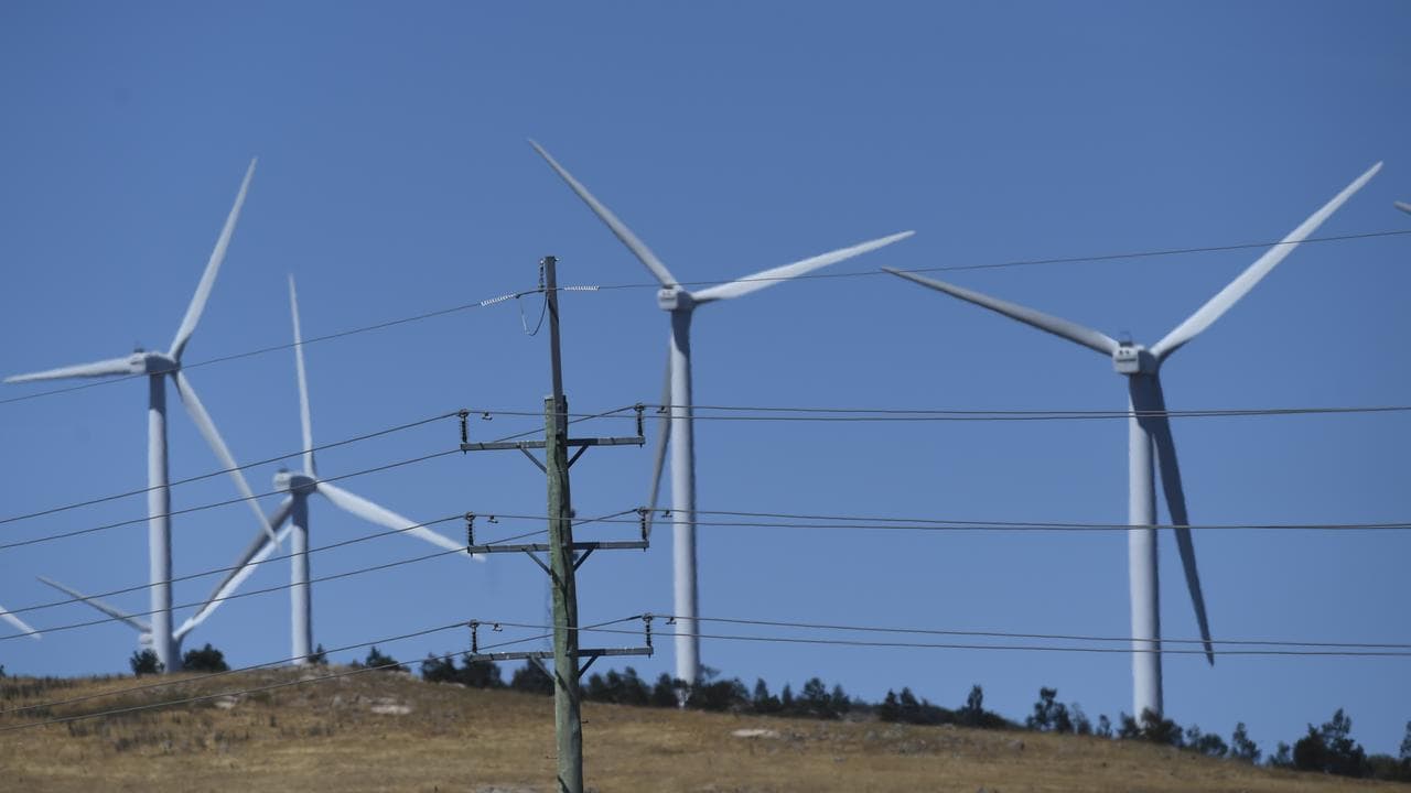 Wind turbines and power lines