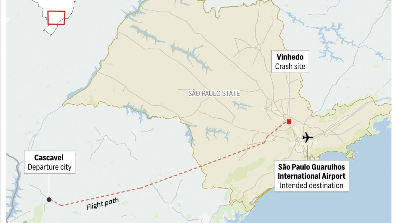 Map of plane crash fight route
