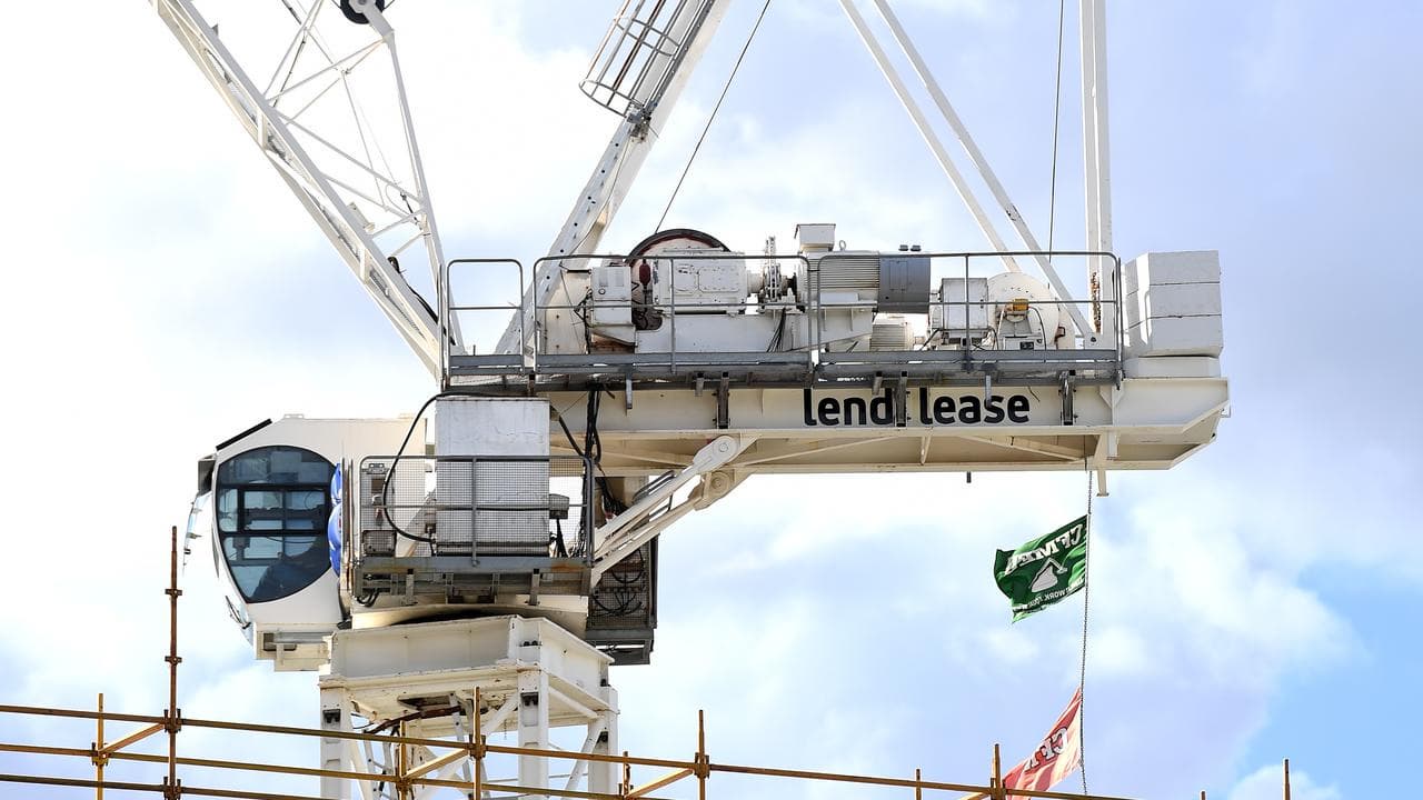 Generic image of Lendlease signage on a crane in Brisbane