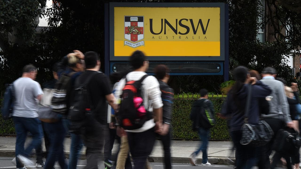 Students enter the University of New South Wales (UNSW) in Sydney