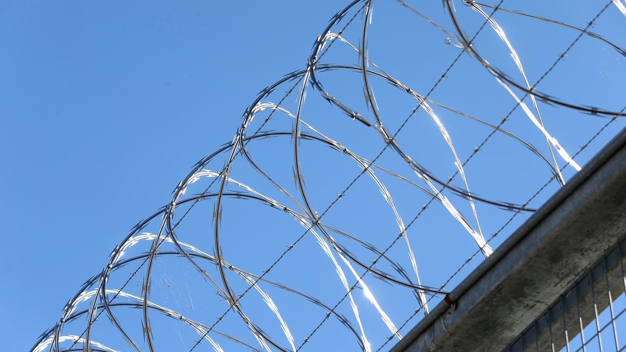 Razor wire at an Australian prison