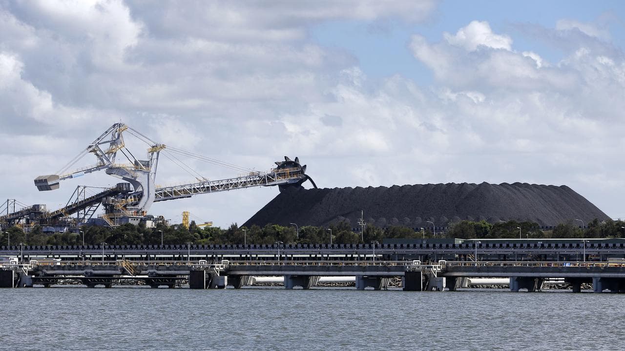 Coal Stockpile at Kooragang Coal Loader in the Port of Newcastle