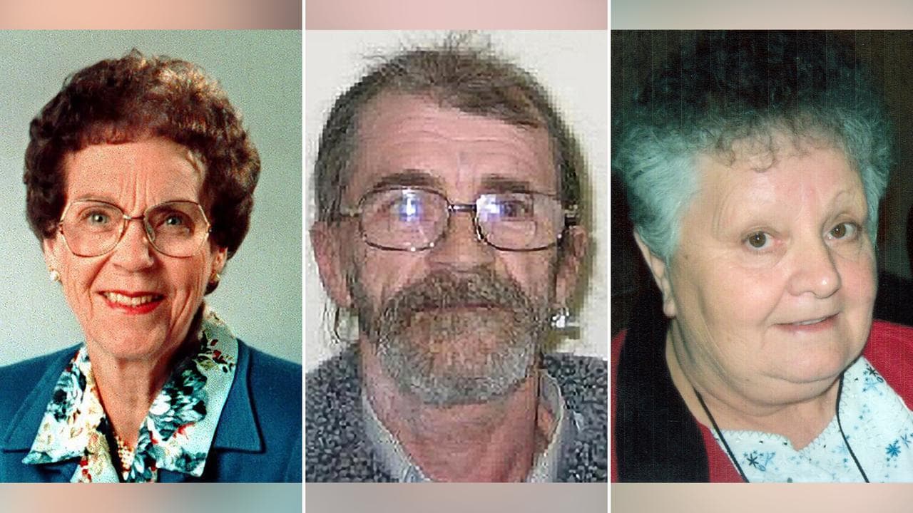 Victims Phyllis Harrison, Stephen Newton and Beverley Hanley.