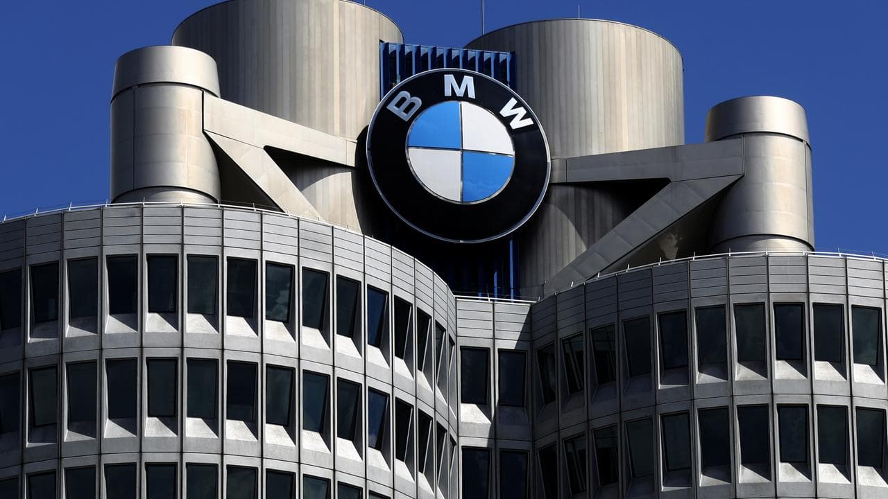 The logo of German car manufacturer BMW