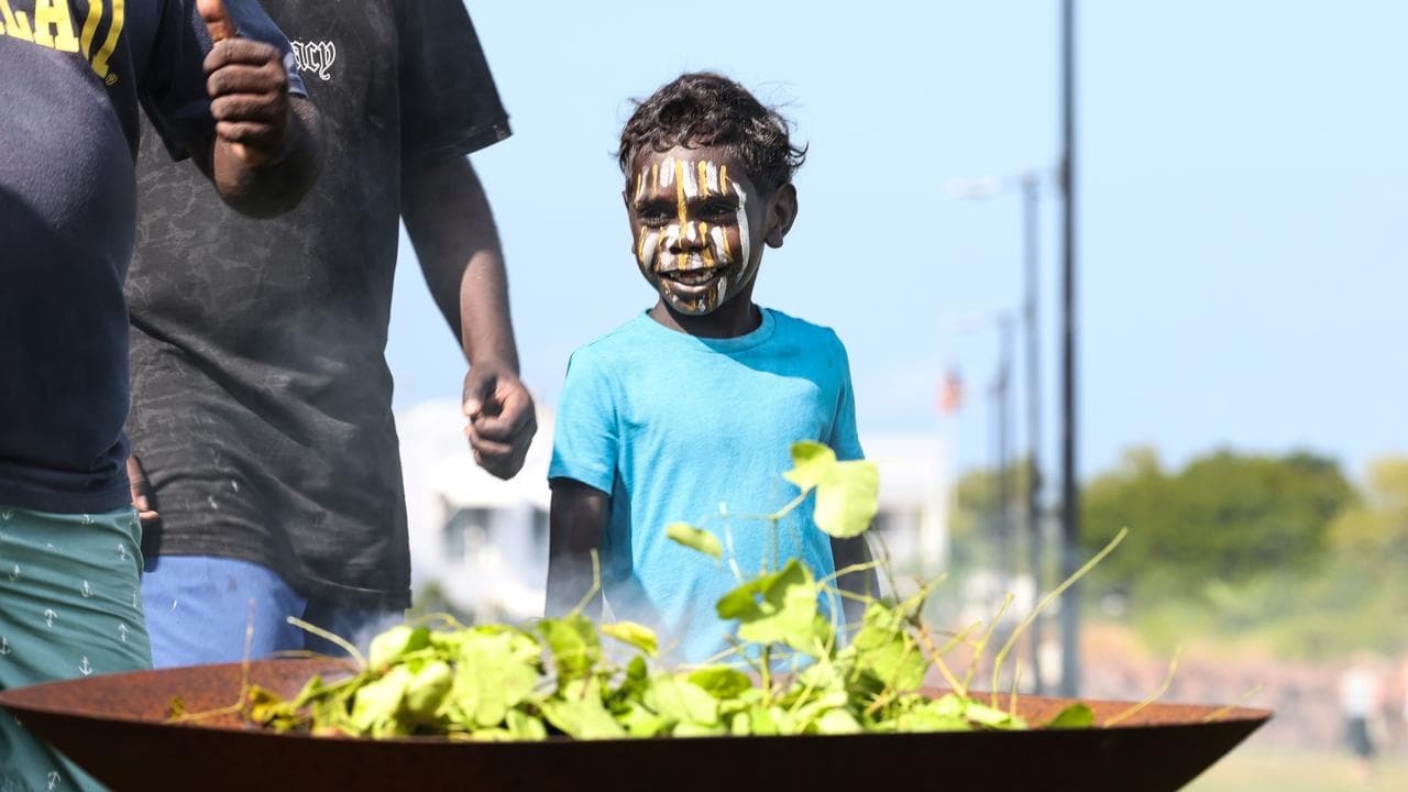 A scene from a sacred Tiwi ceremony