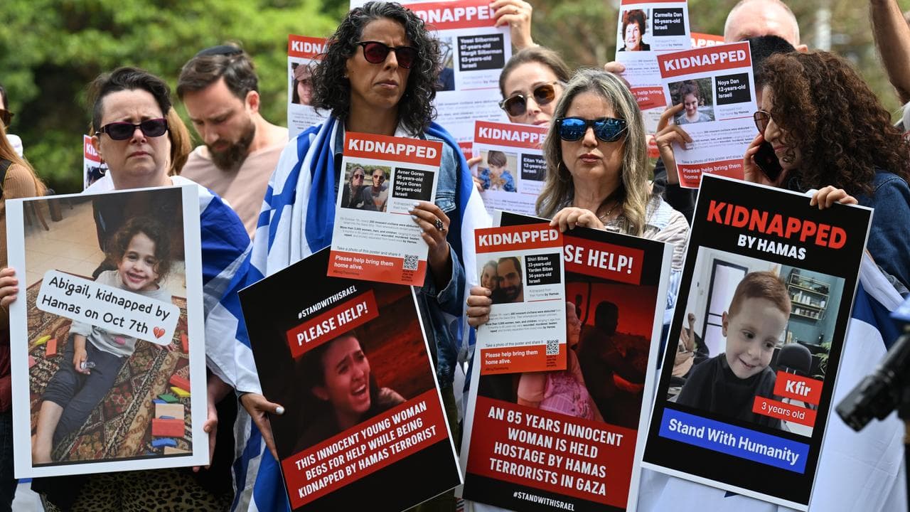 Jewish community members at the launch of the #SetThemFree campaign.