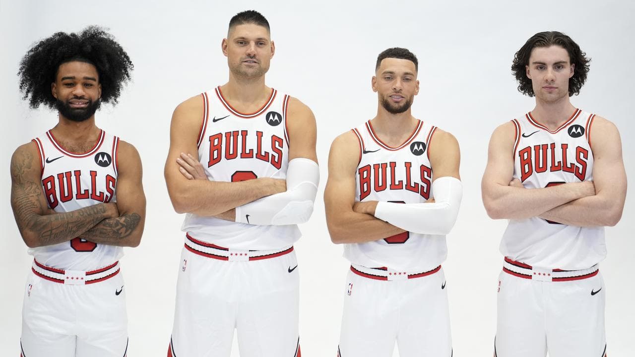 Coby White, Nikola Vucevic, Zach LaVine and Josh Giddey.