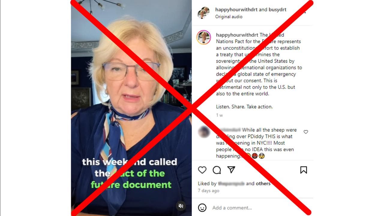 Sherri Tenpenny claiming Pact for the Future means biometric IDs