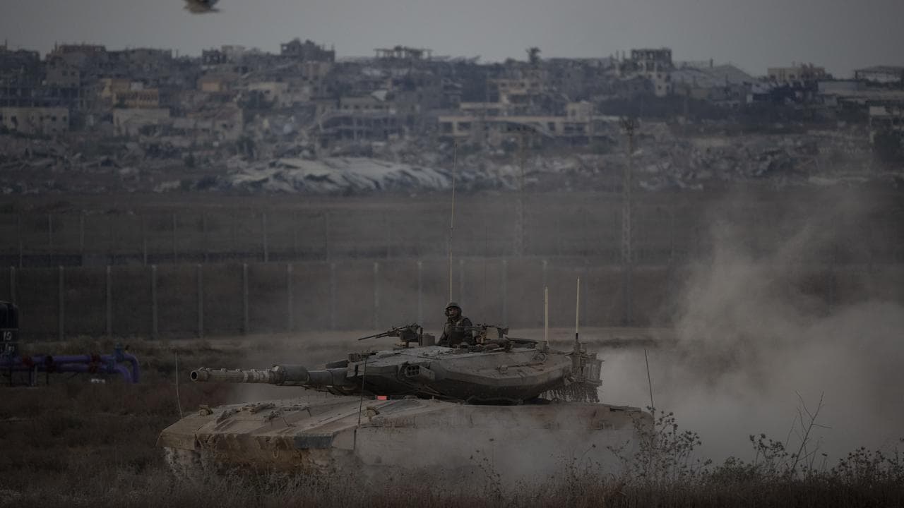 A tank near the Israeli-Gaza border.
