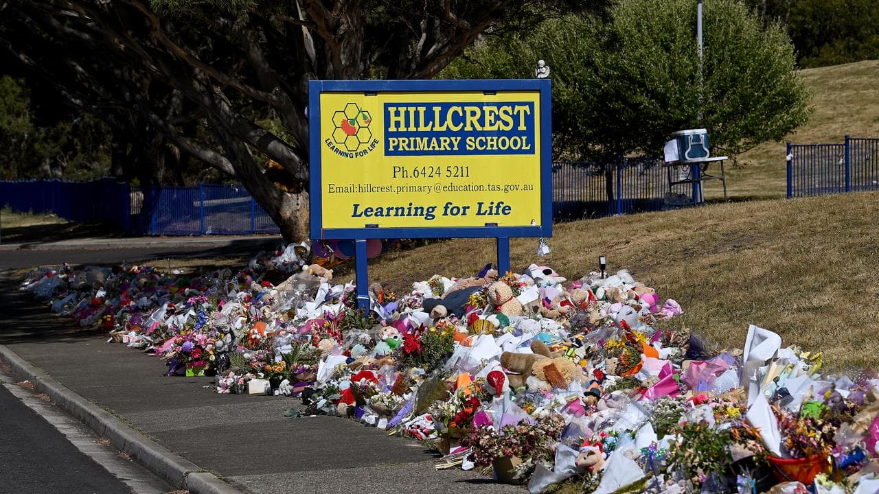 Tributes outside the school (file image)