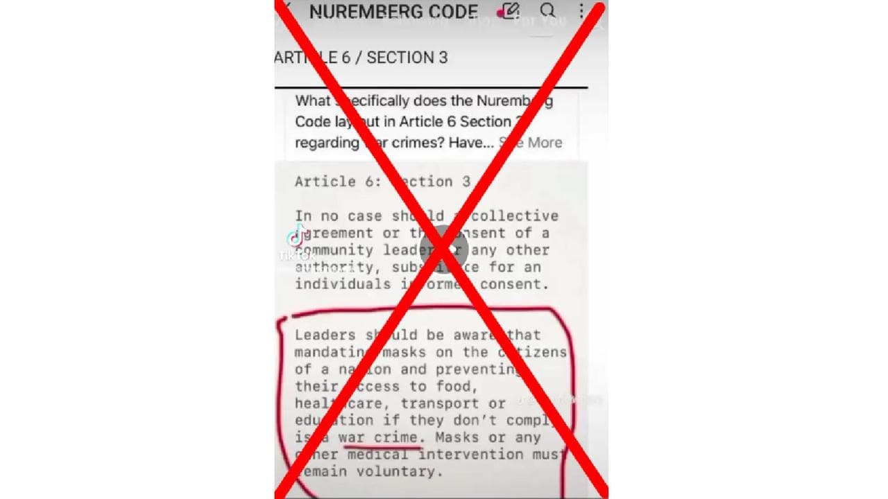 A crossed out from a false Facebook post