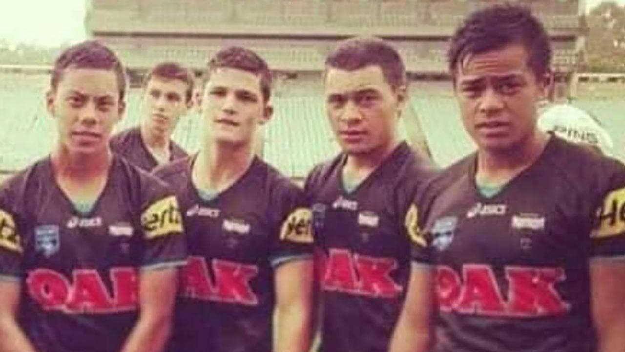 Jarome Luai (left) and Nathan Cleary (second left).