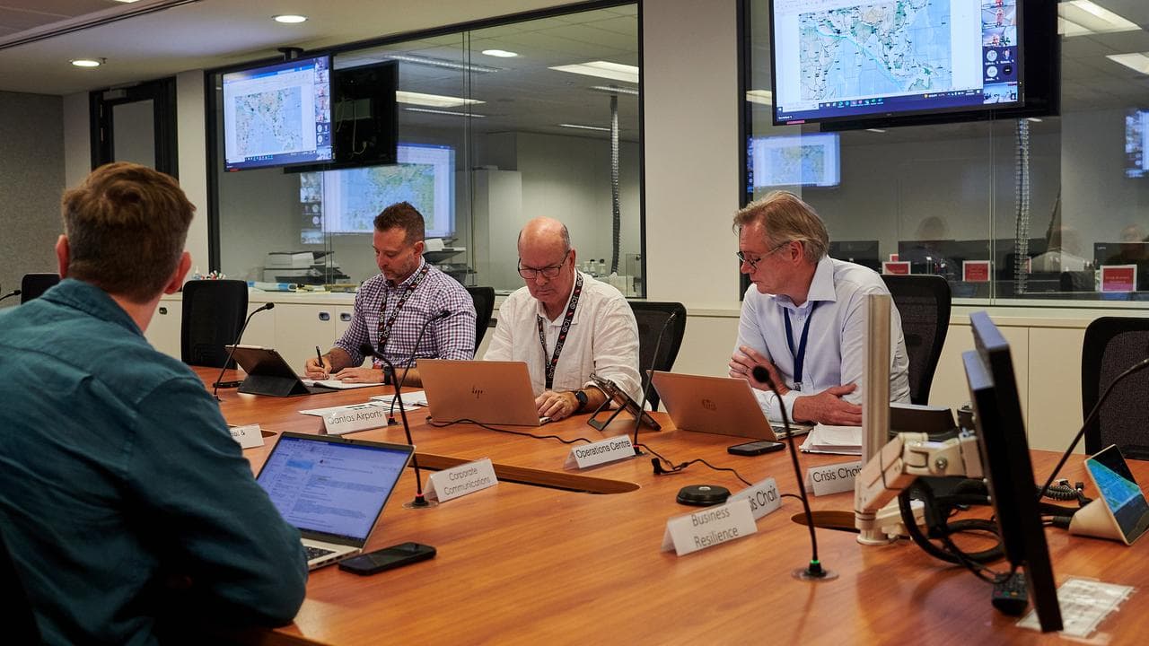 Preparations for Qantas flights from Cyprus